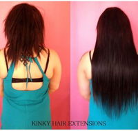 Kinky Hair Extensions - Melbourne Hairdresser
